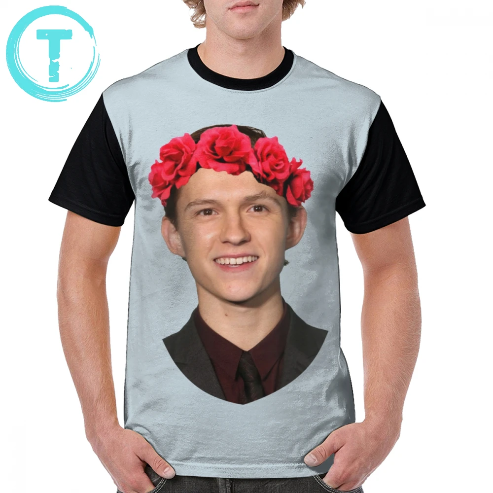 

Spider Man T Shirt Tom Holland Flower Crown T-Shirt Men Funny Graphic Tee Shirt 100 Polyester Short Sleeve Graphic 5x Summer Tshirt