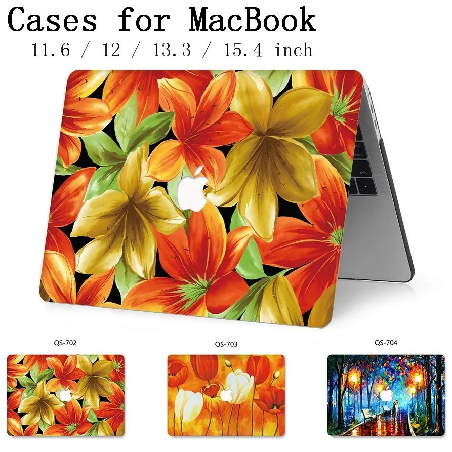

Laptop Case New For Apple MacBook Air Pro Retina 11 12 13 15 13.3 15.4 Inch With Screen Protector+Keyboard Cove Funda Bag Cheap