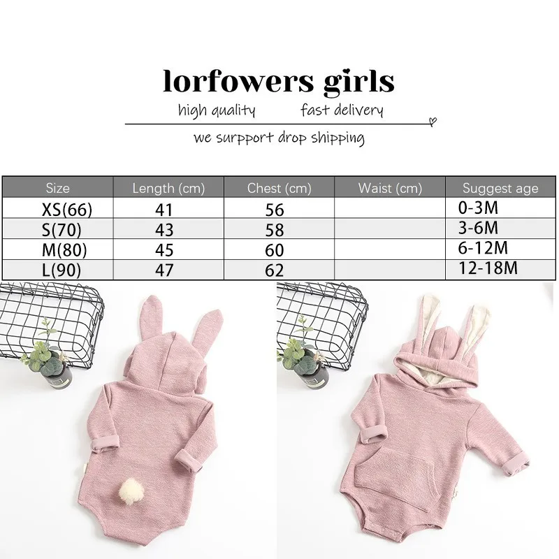 Cute Baby Girl Romper Cartoon Rabbit Shape Pink Grey Children's Body Jumpsuit For Newborn Cotton Bunny Rompers Boy Costume Roupa