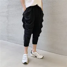 Китайский Стиль весной и летом модели высокого качества Повседневное Для мужчин удобные супер огонь-сплошной ColorSportsCroppedTrousers