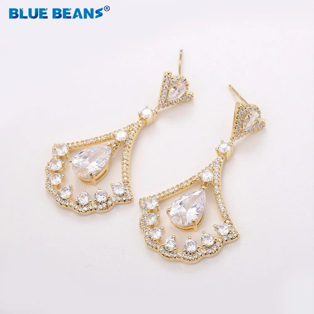 

New fashion Crystal earrings silver needle Wedding party luxury gifts for women geometric dangle jewelry accessories drop