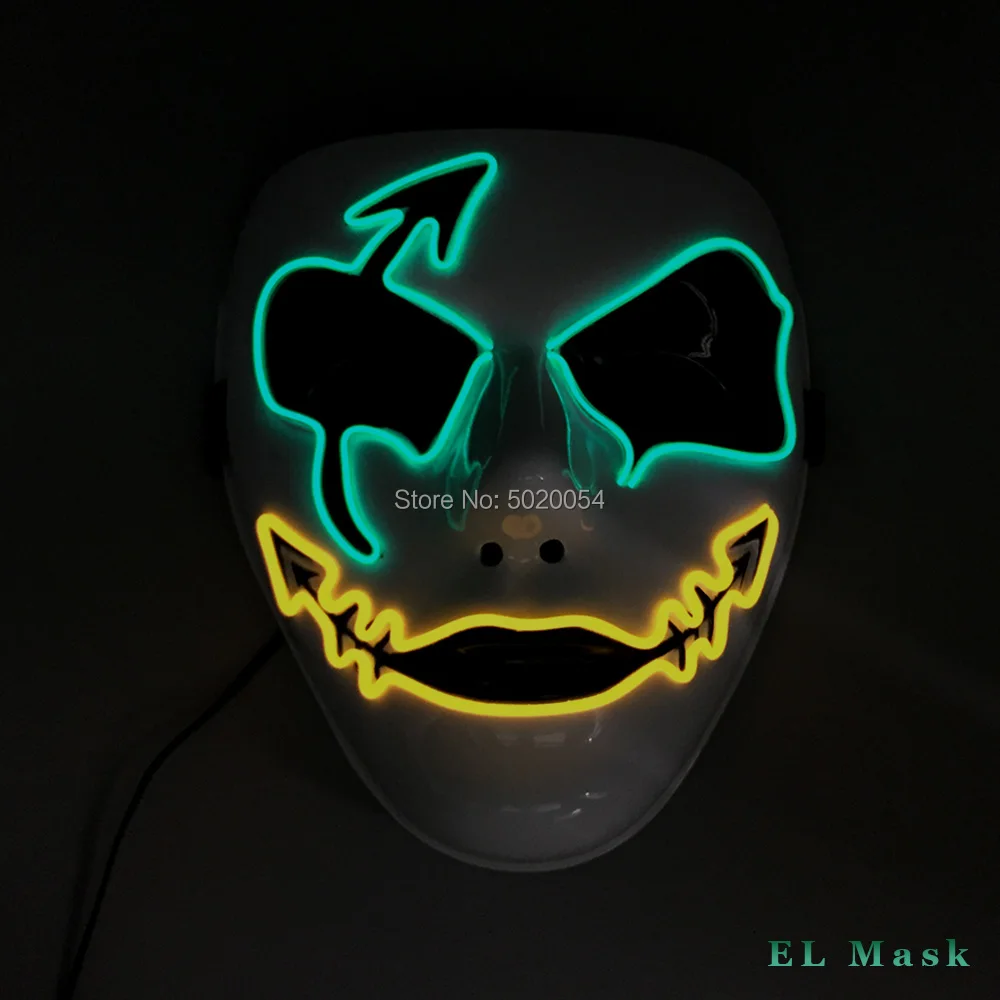 GZYUCHAO EL Рик и Морти Косплей из фильма EL маска неоновая светящаяся страшная маска Вечерние Маски для косплея на Хэллоуин