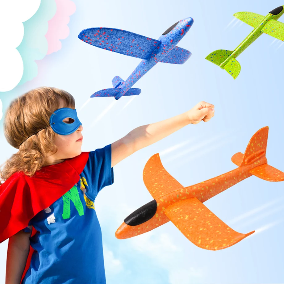

48CM Hand Throw Flying Glider Planes Foam Aircraft Model EPP Resistant Breakout Aircraft Party Game Children Outdoor Fun Toys