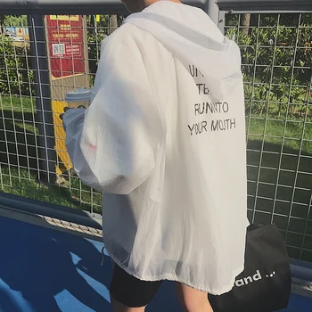 

2019 Spring And Summer The New Listing Hot Korean Couple Lovers Casual Men Loose Hooded Sunscreen Clothing Hip Hop Streetwear