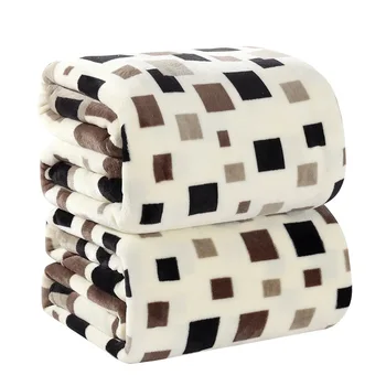 

4sizes Home textile Square plaid Japan Style Printed 200cmX230cm Geometric Chocolate Hand Wash a warm flannel blanket on the 41