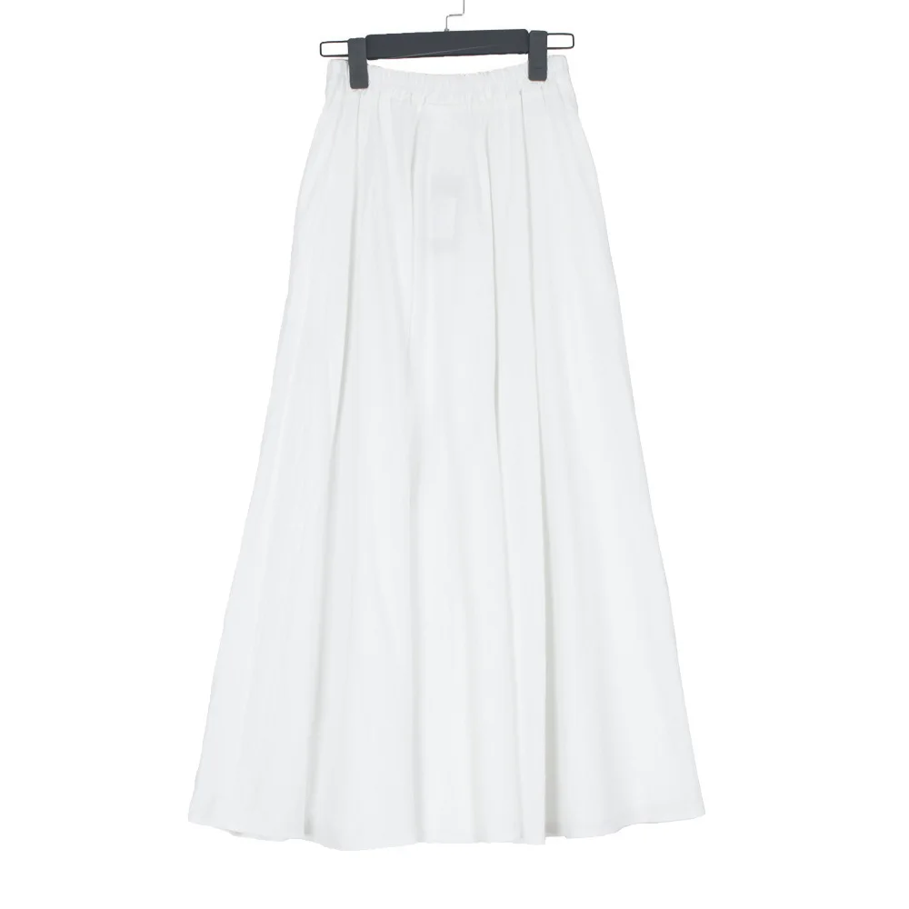 

2019 Women Summer Cotton And Linen Skirts High Waist Stretch Women Long Skirt Faldas Jupe Femme Women White Skirt Saia
