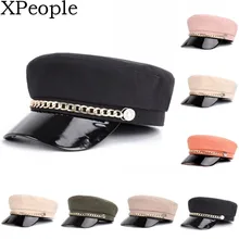 Женский шерстяной газетный берет с козырьком, шапка для женщин, бумажный таксистский головной убор