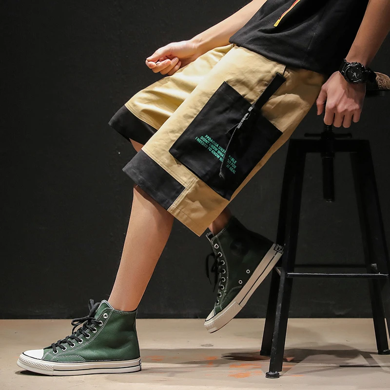 Весна и лето китайский стиль Дикий высокое качество мужской молодежи супер огонь хлопок Кампус Ветер шить повседневные шорты