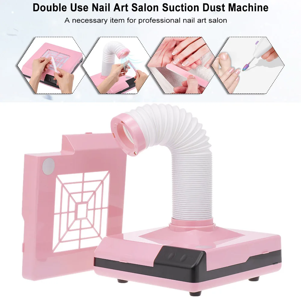 

60W Nail Dust Collector Nail Fan Vacuum Cleaner Dust Extractor Manicure Machine with 3 LED Lights Strong Suction 3 Vents