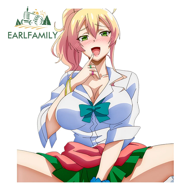 

EARLFAMILY 13cm x 11.73cm Sexy Girl Hajimete no Gal Yame Yukana Render Decal Car Body Window Trunk Car Sticker JDM Euro Drift