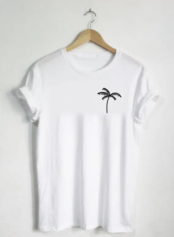 

Palm Tree Shirt - Plant Tshirt Pocket Shirt Unisex Mens or Womans Shirt Cute Tee Simple Graphic Nature Tropical Pineapple I-C016