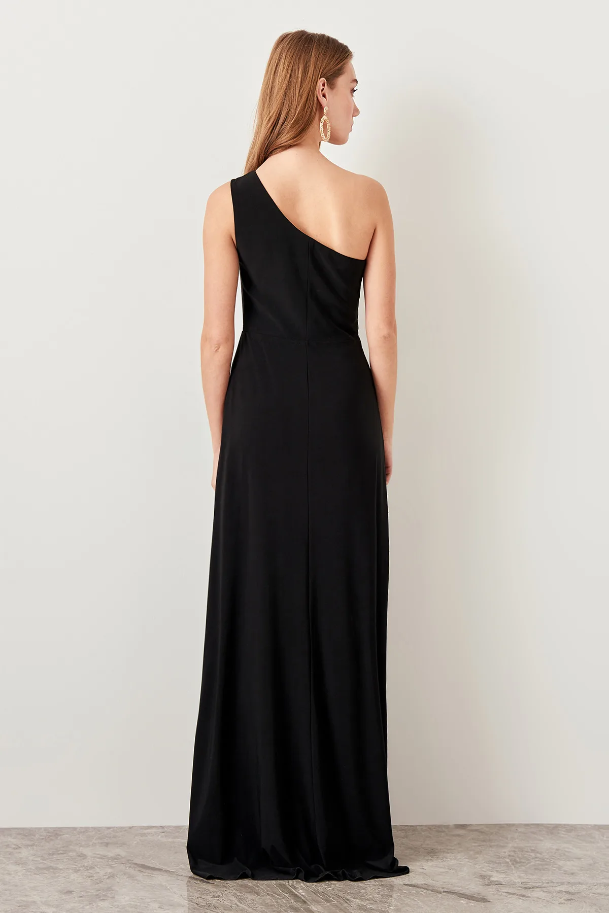 

Trendyol Black Color Block Dress TPRSS19BB0052