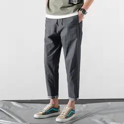 2019 Новые весенние и летние корейские повседневные мужские хлопковые свободные трендовые Красивые Прямые спортивные штаны 28-36 размер