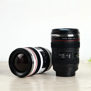 

Camera Lens Mug Coffee Mug With Lid Fantastic Coffee Mugs Stainless Steel Tea Cup 24-105mm 1:1 Caneca Lente Cups Drinkware30