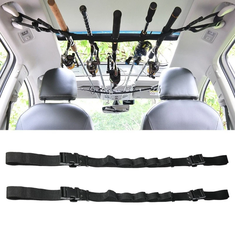 

1PCS Fishing Portable Rack Car Fish Rafter Fishing Rod Strap Fishing Rod Saver Vehicle Rod Carrier Band Rod Holder Belt Strap