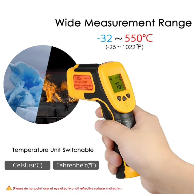 SMART SENSOR AS530 Temperature Instruments Mini Handheld LCD Infrared