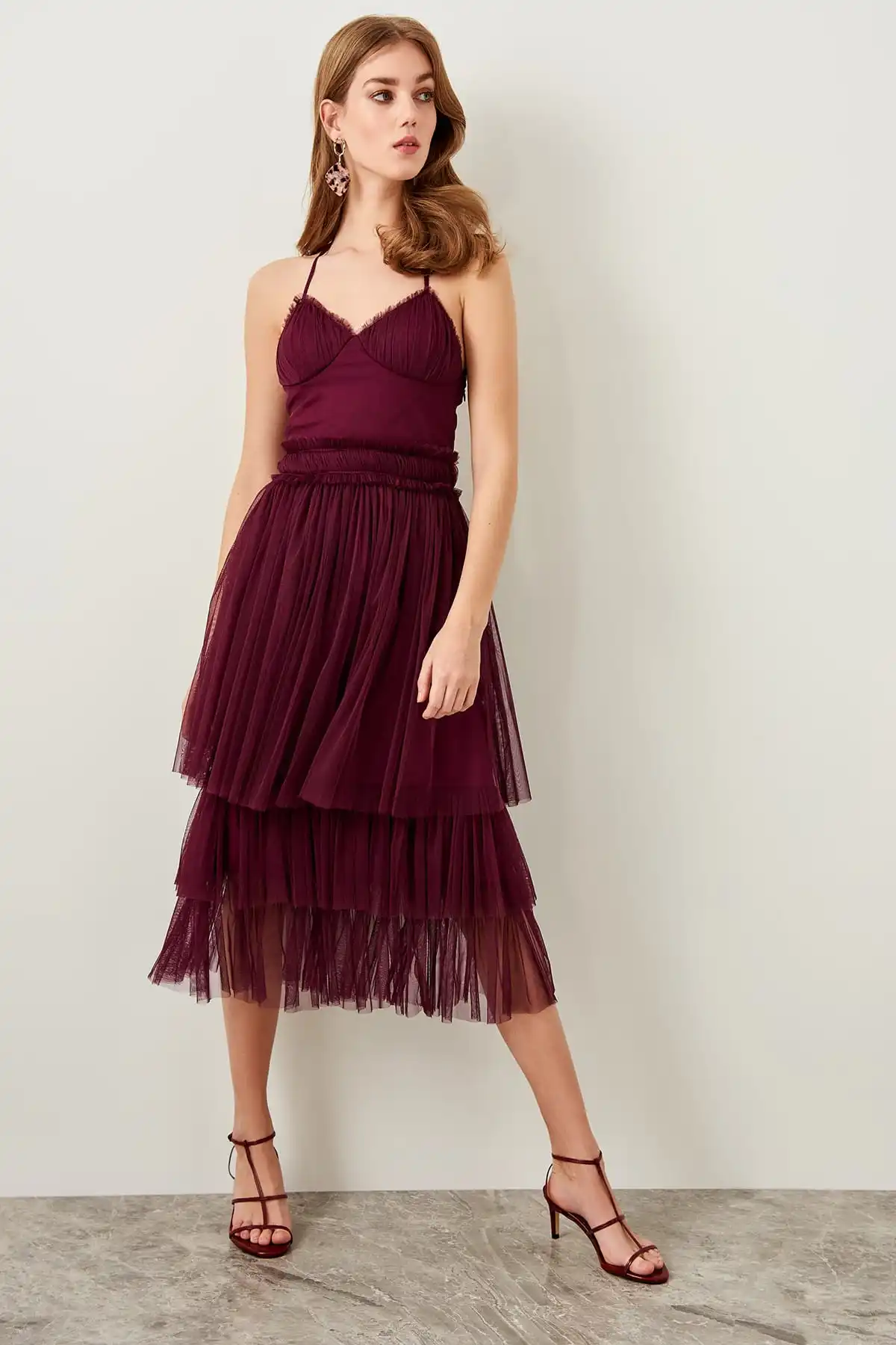 Trendyol Plum Ruffle Detail Dress TPRSS18FZ0264 | Свадьбы и торжества