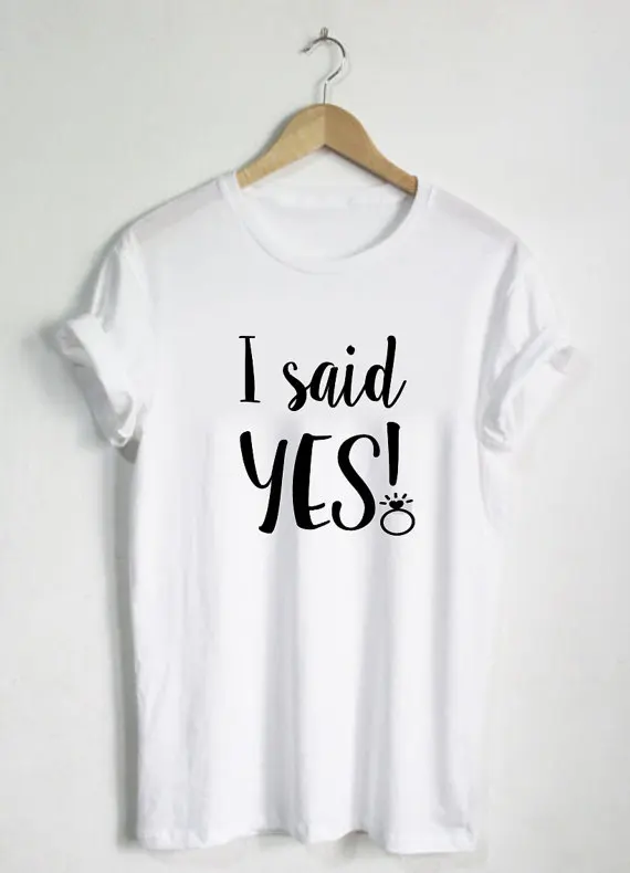 

I said YES clothing - Bride Tshirt - Bachelorette top - Wedding Tee Wifey Shirts Married gift Honeymoon gifts-C013