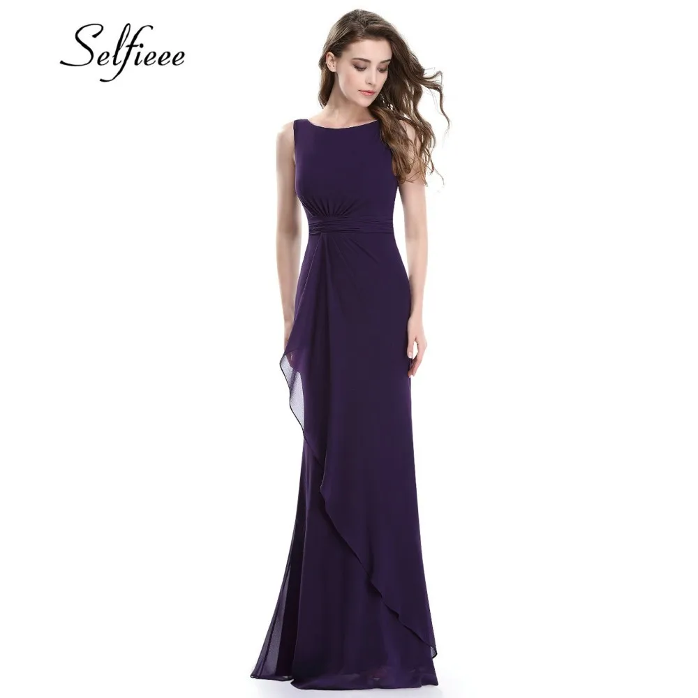 New Elegant Women Dress 2019 A Line O Neck Sleeveless Long Chiffon Dresses Summer Purple Formal Party Dress Vestidos De Fiesta New Elegant Women Dress 2019 A Line O Neck Sleeveless Long Chiffon Dresses Summer Purple Formal Party Dress Vestidos De Fiesta