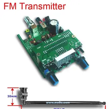 Fm トランスミッタ 0.5 ワット BH1415F fm ラジオ受信機 pll ステレオオーディオデジタル表示周波数 dc 12v + Q9 アンテナ