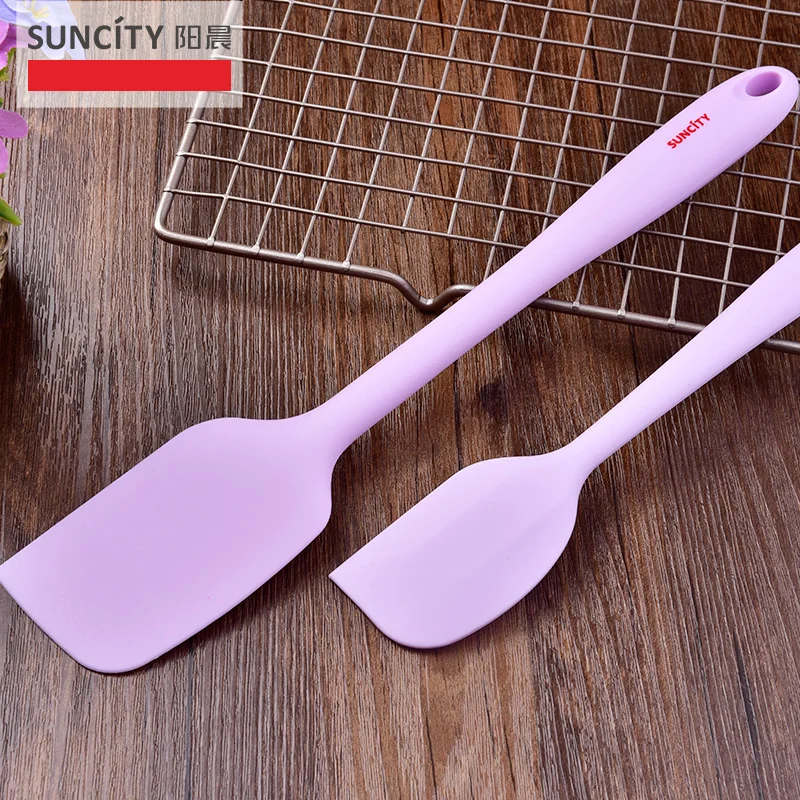  Baking Tool Cake Butter Red Silicone Cream Cooking Mixing Scraper Spatula of Set Decor Pink