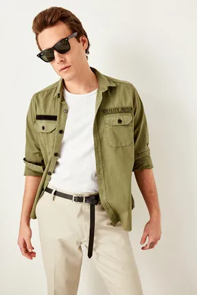 Подлинная Мужская Облегающая рубашка TMNSS19RS0002|Повседневные рубашки| |