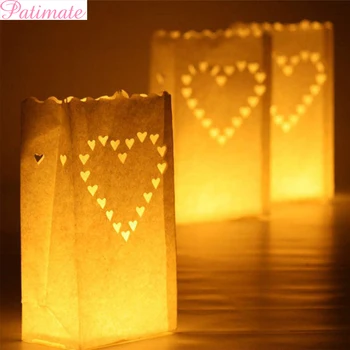 

10pcs/Lot White Paper Lantern Candle Holders Bags Outdoor Tea Light Holder Romantic Wedding Decoration Birthday Party Supplies