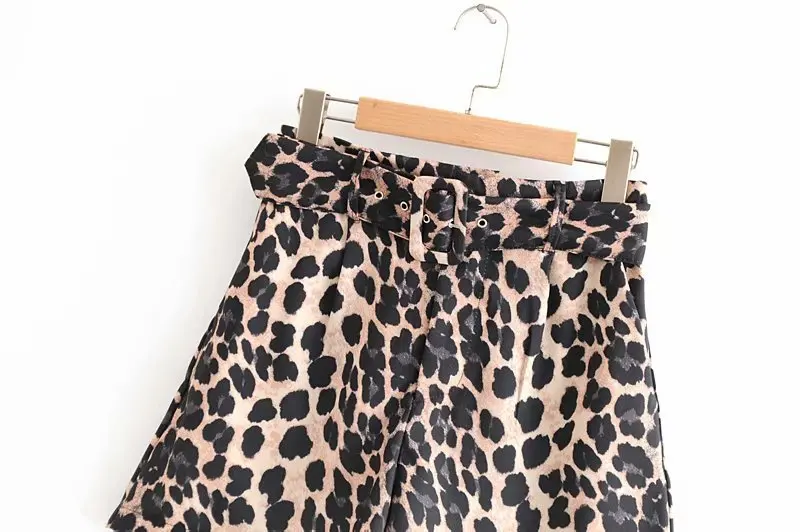Женские винтажные сексуальные леопардовые шорты с поясом бермуды женские повседневные короткие штаны на молнии Шикарный Бренд Pantalones Cortos P186