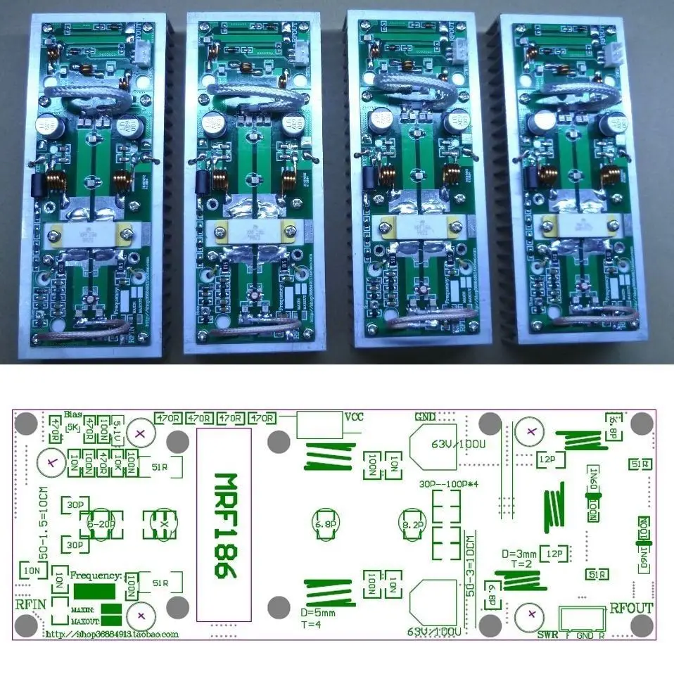 

100W UHF 400 MHZ--470 MHZ Frequency Amplifier Power Board Ham Radio DIY Kits 433MHZ