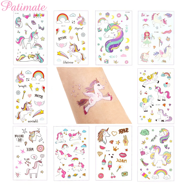 

PATIMATE 1pc Disposable Tattoo Sticker Unicorn Party Decor Baby Unicorn Birthday Party Favors Temporary Unicorn Party Supplies