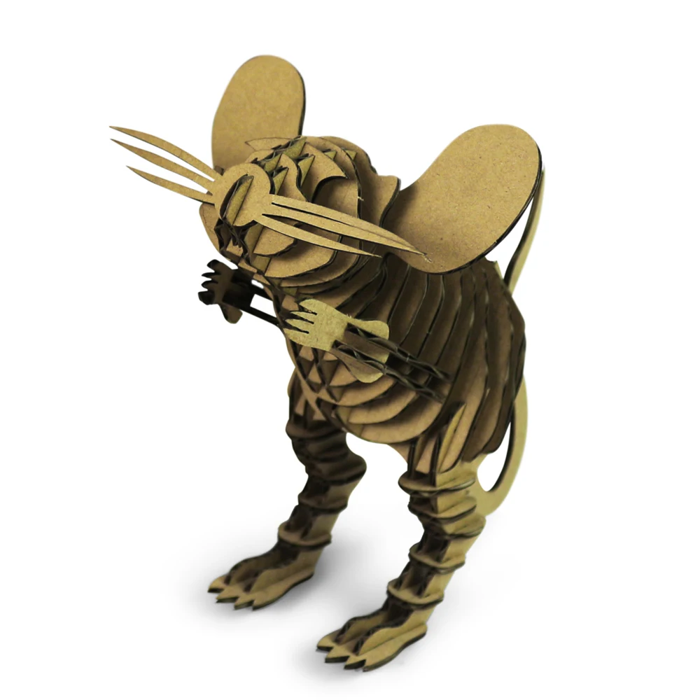 

Mouse Fun 3D Puzzle DIY Corrugated Paper Model Kits Toy Children Educational Boy Splicing Hobby Building Cool