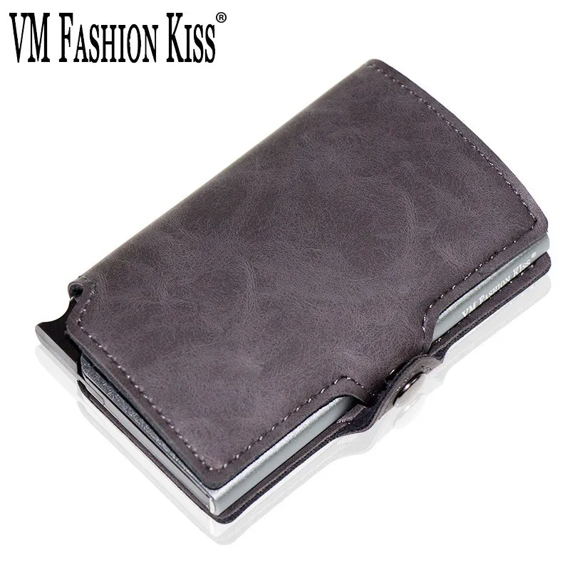VM Мода поцелуй Rfid минимализм Кошелек информация защищенный бумажник и держатель для карт одиночная коробка боковое открытие