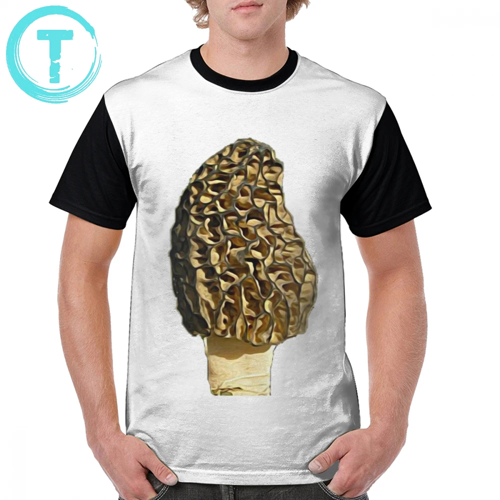 

Morel T Shirt Solo Black Morel Mushroom T-Shirt 100 Percent Cotton Print Graphic Tee Shirt Short Sleeve 6xl Mens Casual Tshirt