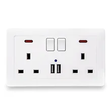 ЕС Великобритания 13 15 Ампер 146 мм разъем Смарт Usb зарядное устройство настенный Электрический выключатель розетка