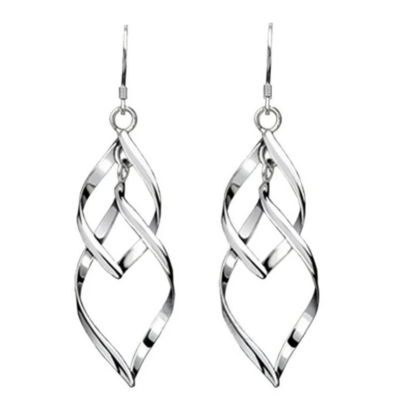 

Fashion Rhombus Hollow Leaf Big Dangle Earrings For Women Wedding Jewelry