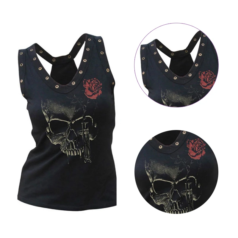 Женская футболка в стиле хип-хоп для девушек и женщин размера плюс, футболка с v-образным вырезом и 3D-принтом в виде головы черепа, женская блуза