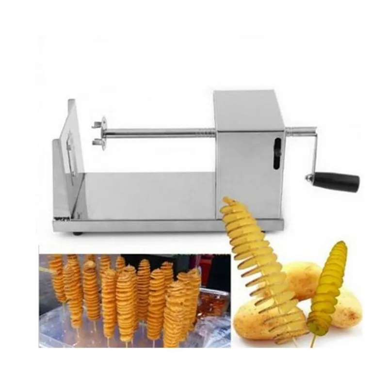 Портативный Руководство нержавеющая сталь картофеля нарезки коммерческих Tornado спираль бытовой машина для картофеля нож для картофельных