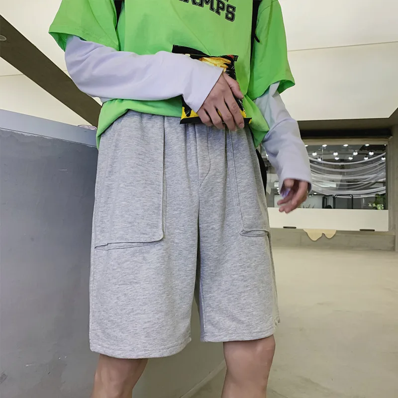 Весна и лето китайский стиль Дикий высокое качество мужской молодежи супер огонь Harajuku сплошной цвет литературный повседневные шорты