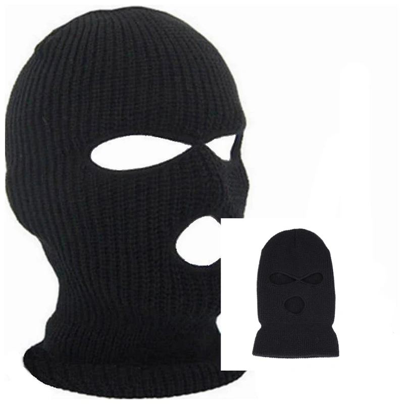 

Women 3 Hole Face Hat Warm Winter Solid Cap Mask Ski Balaclava Hood Army Acrylic Brand 2019 New Men Tactical Three-hole Hat