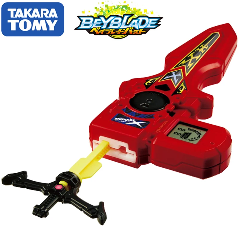 Оригинал TOMY Beyblade Burst launcher B 94 цифровой меч LAUNCHER красный правый левый двойной
