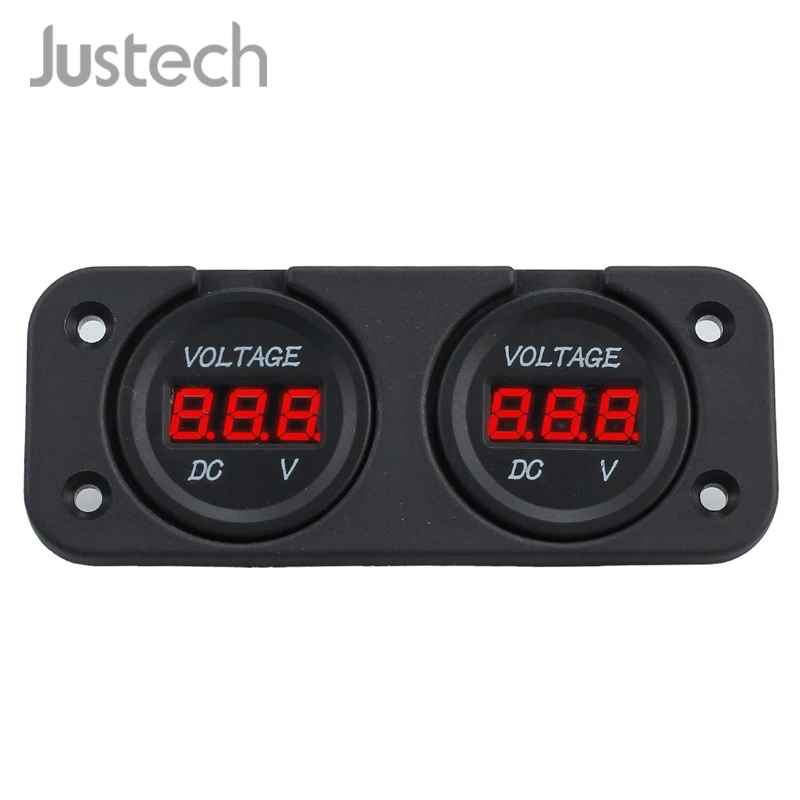 

Justech Dual Battery Monitor Digital Volt Meter DC12V-24V LED Display Voltmeter For Boat Marine AGM