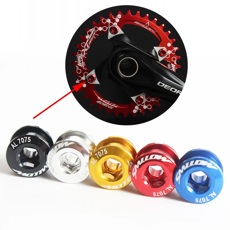 

5PCS MTB Bicycle Chainwheel Screws Cycling Bike M8 Alloy Bolts Single/Double Dental Plate Nail Screws Super Light Crankset Screw