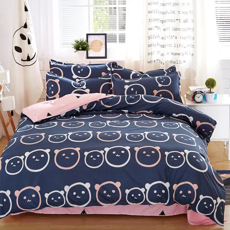 

3 Home Textile Fashion Pastoral Style 4 Pcs Bedding Set Bed Sheet+duvet Cover+pillowcase Cloud Bed Cover Bedlinens 45