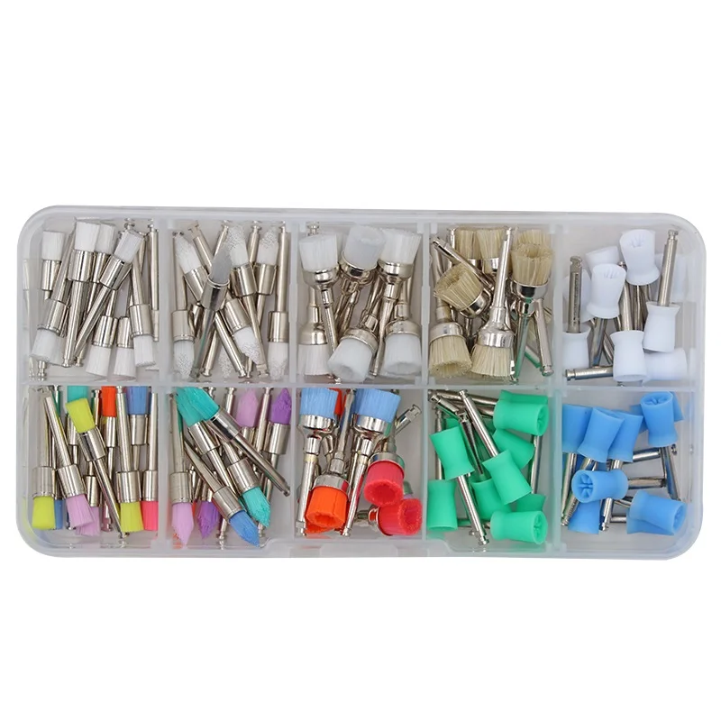 Устройство для полировки зубов и 100 шт. цветная резиновая щетка пророчества