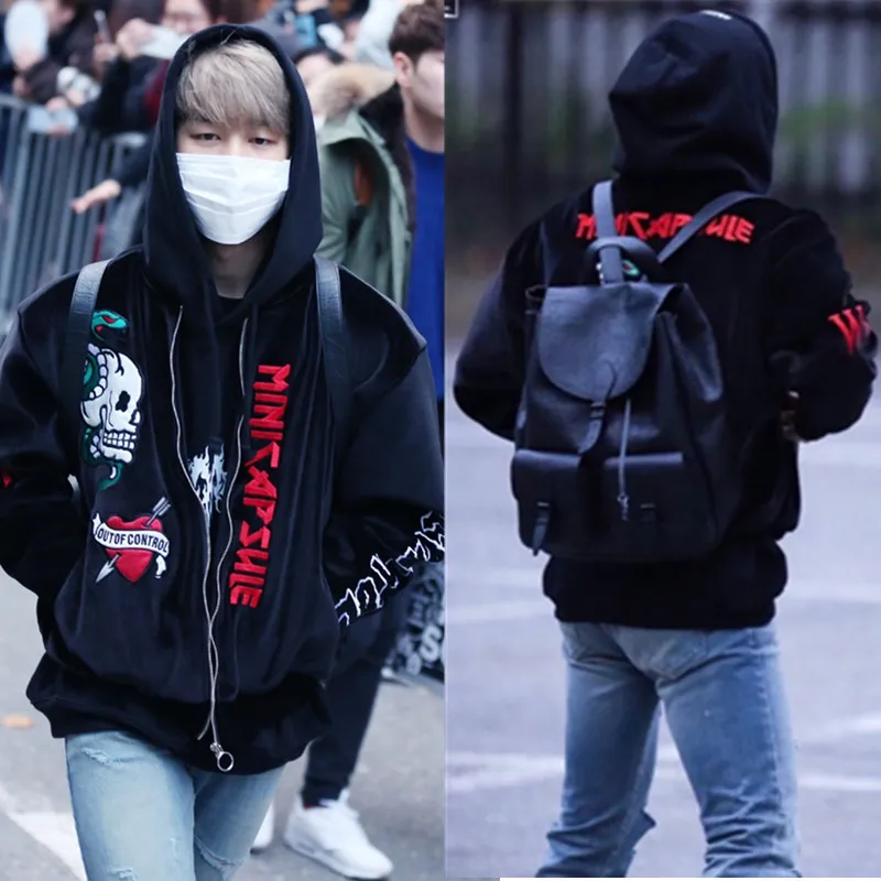 2019 KPOP BTS JIMIN Velvet Embroidery Padded Coat Bangtan Boys Varsity Jacket HOODIE  Outwear Baseball Jacket Harajuku