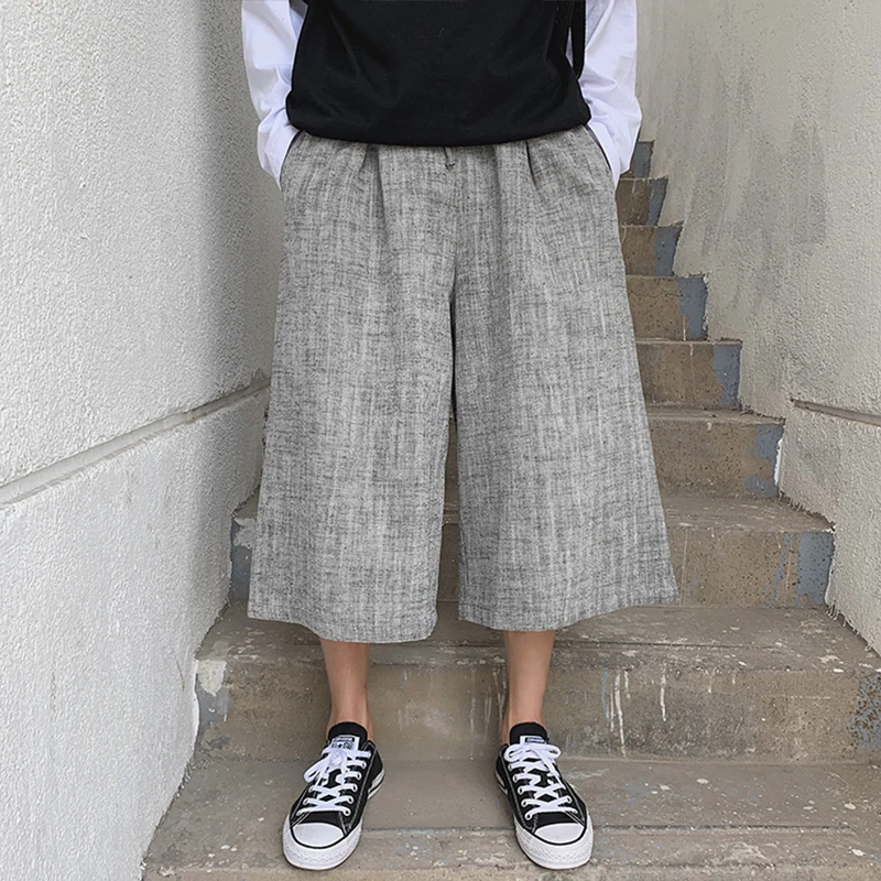 Spring And Autumn New Listing Chinese Trend Couple Loose Solid Color Men's Casual Outer Wear Shorts