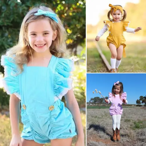 

Casual Newborn Baby Girls Romper Jumpsuit Outfits Set Clothes US Stock