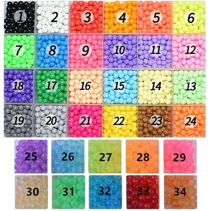 

34 Colors 1000pcs/Set 5mm 3D Puzzles puzzle ball Magic Water Spray Beads Children diy Educational Kids Toy