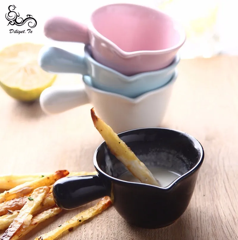 

Diliget.Te Ceramics Solid Sauce Jam Milk Jug With Handle Dishes Kitchen Tableware Breakfast Plates For Food Sugar Creamer Pots