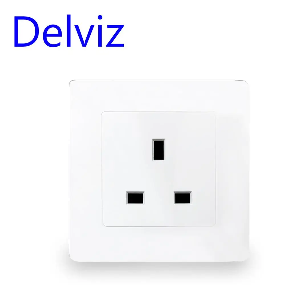 

Delviz UK standard 13A wall socket panel, Type 86 square hole, Square pin socket, British switch socket, AC 110V~250V, Household